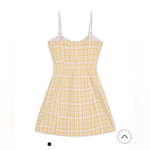 NEW! AIR SPACE Small Bead Buttons Mini Dress (Yellow) - Picture 6 of 10